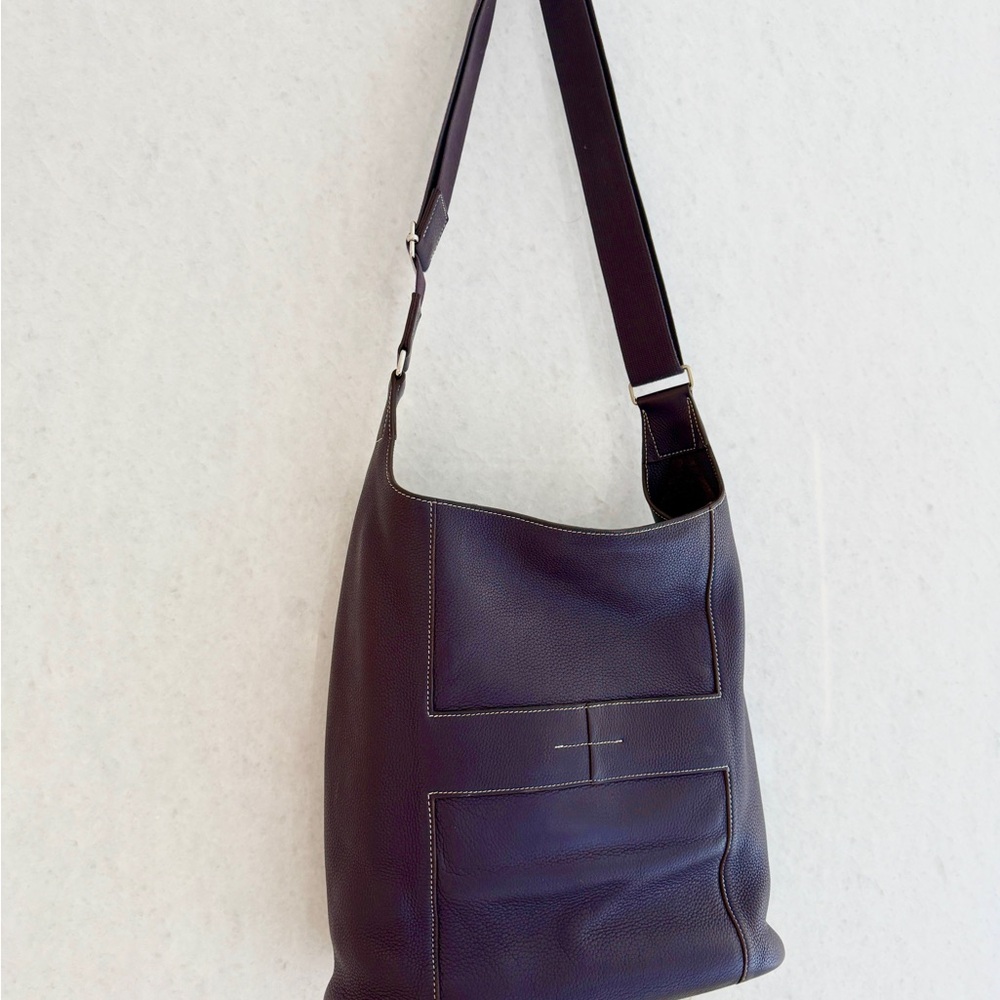 Authentic Hermes Goodnews messenger Chic Purple clemence Leather crossbody bag - Picture 13 of 16